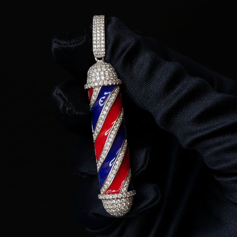 Moissanite 1.75 ctw Barber Pole Pendant