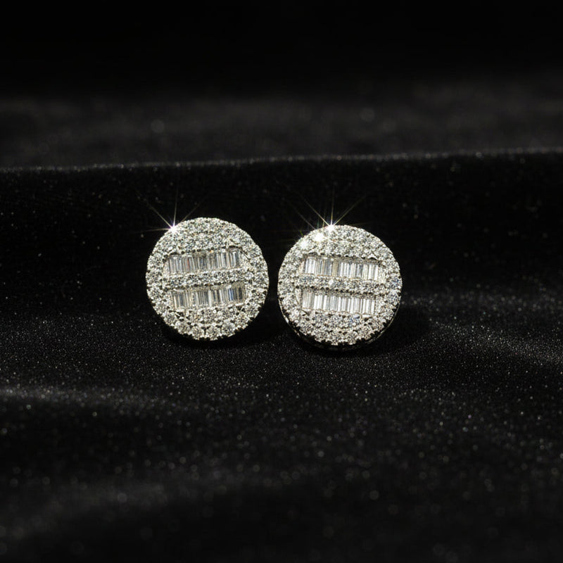 Moissanite 1.73 ctw Round Baguette Earrings