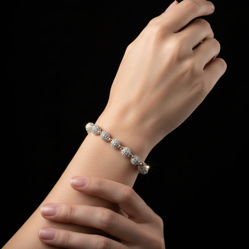 6mm Moissanite Iced Ball Bracelet