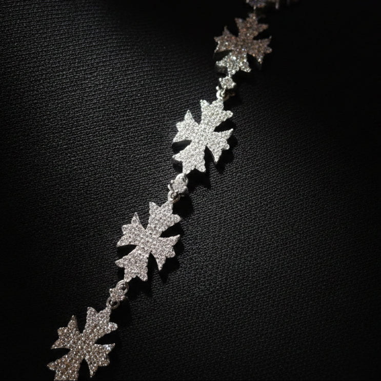 Moissanite Flared Cross Rosary Chain 12.42 ctw