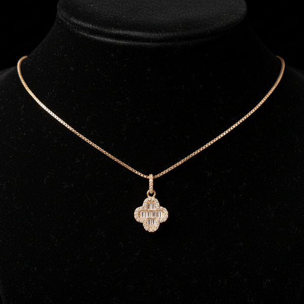 Moissanite 0.35 ctw Pave Clover Pendant