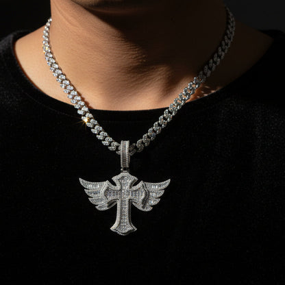 Moissanite 5.59 ctw Wing cross Pendant