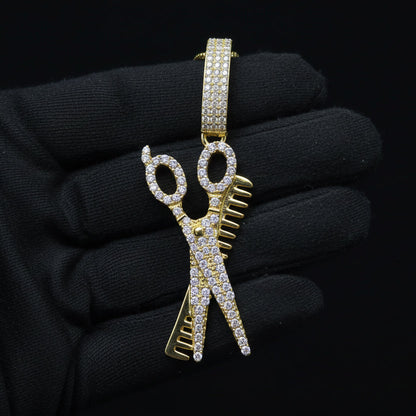 Moissanite 0.91 ctw GoldBarber Clipper Pendant