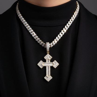 Moissanite 1.05 ctw Spiritual Cross Pendant