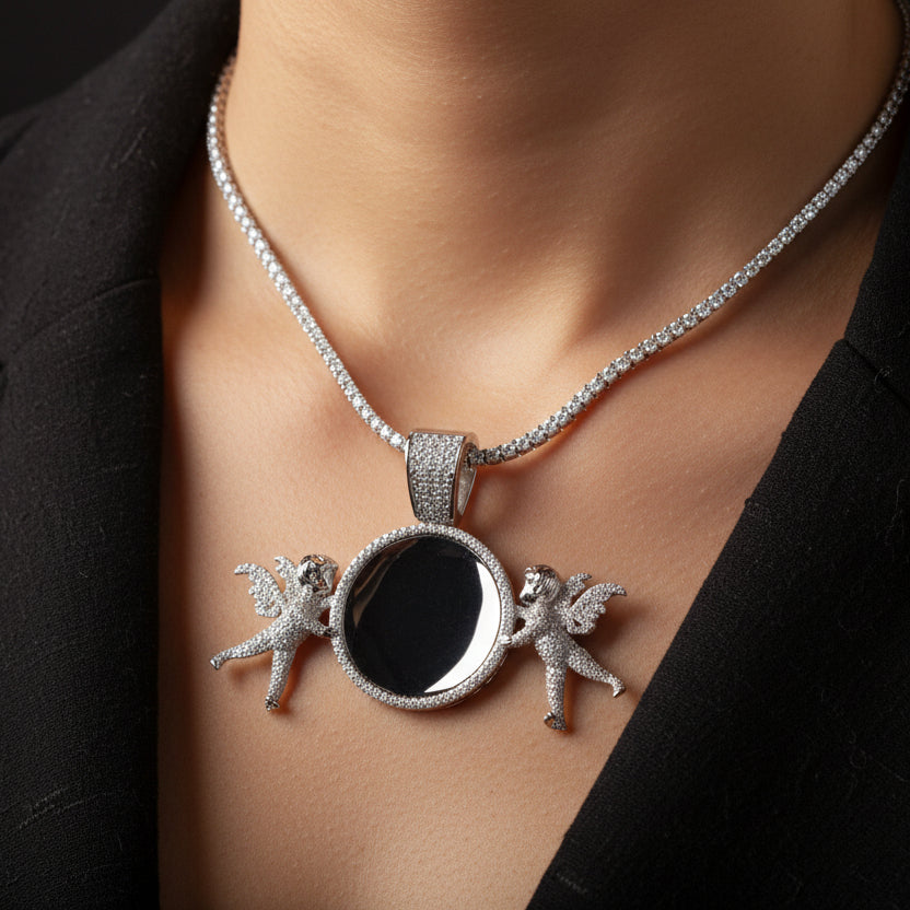 Moissanite 2.80 ctw Double Angel Miracle Pendant