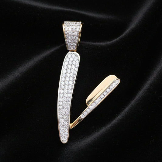 Moissanite 0.89 ctw Barber Razor Pendant