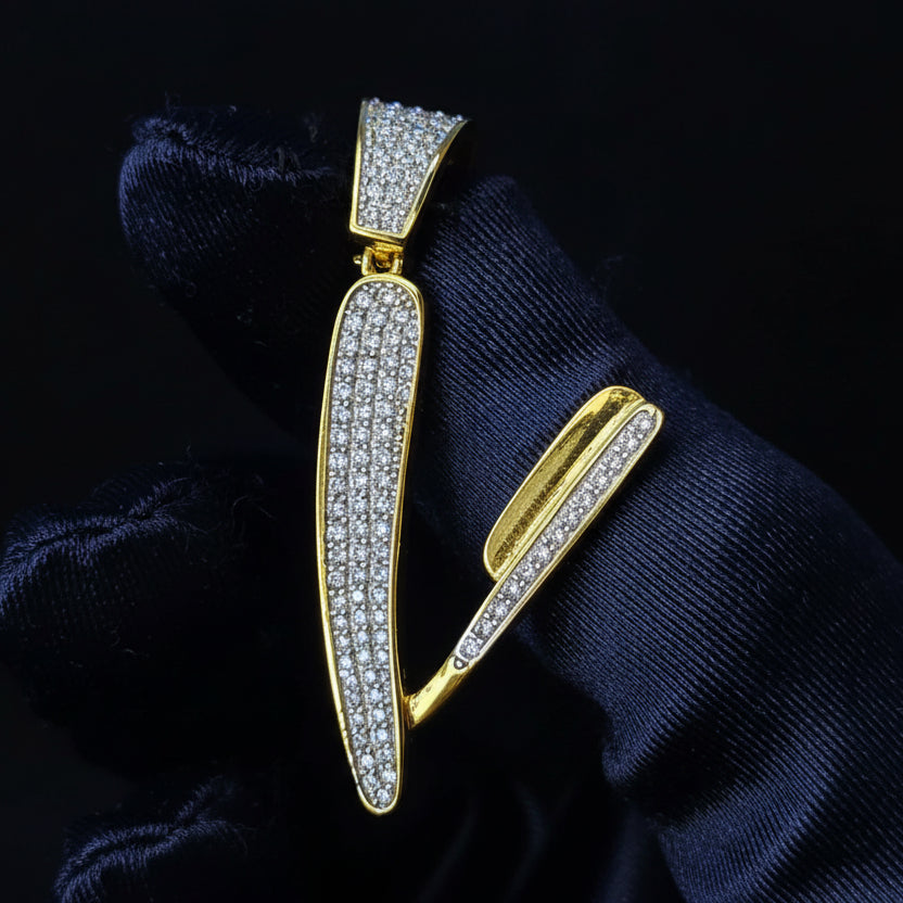 Moissanite 0.89 ctw Barber Razor Pendant