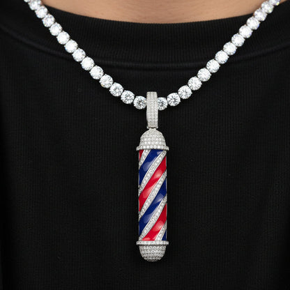 Moissanite 1.75 ctw Barber Pole Pendant