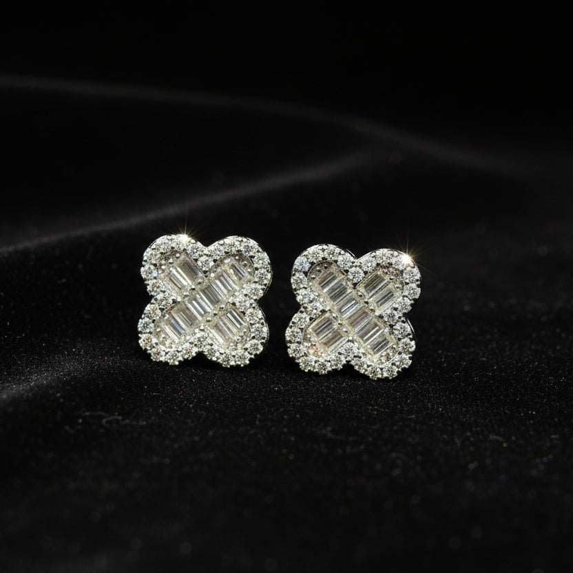 Moissanite 0.55 ctw Vintage Alhambra Earrings