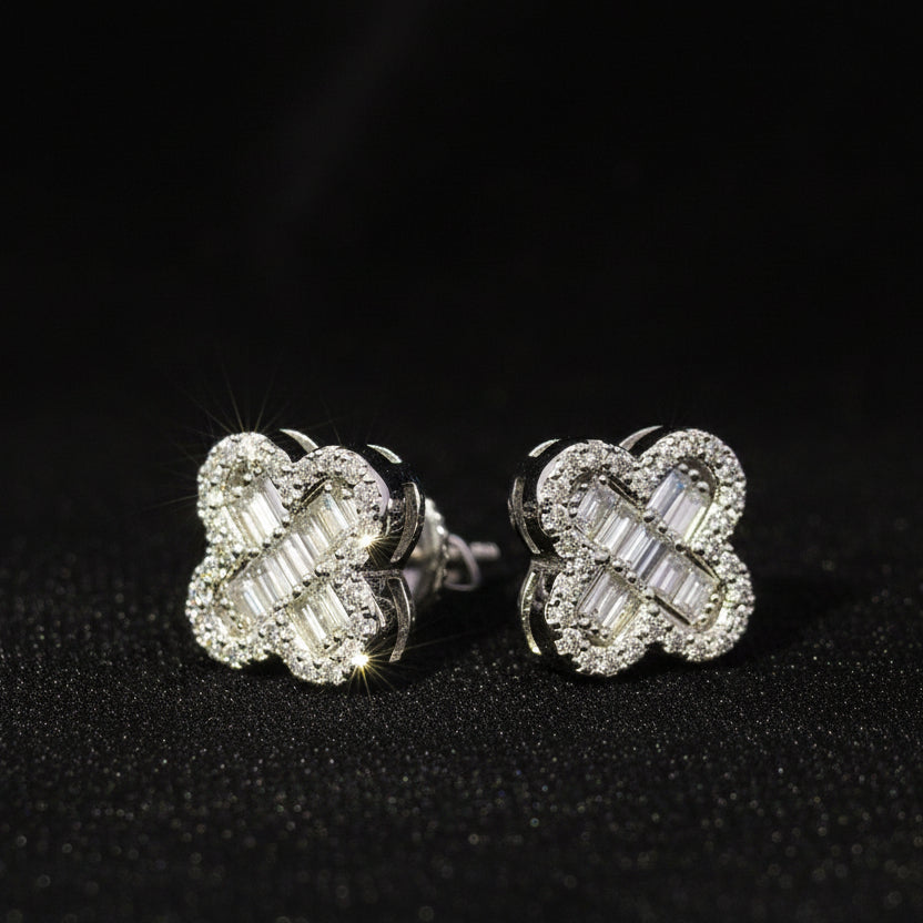 Moissanite 0.55 ctw Vintage Alhambra Earrings