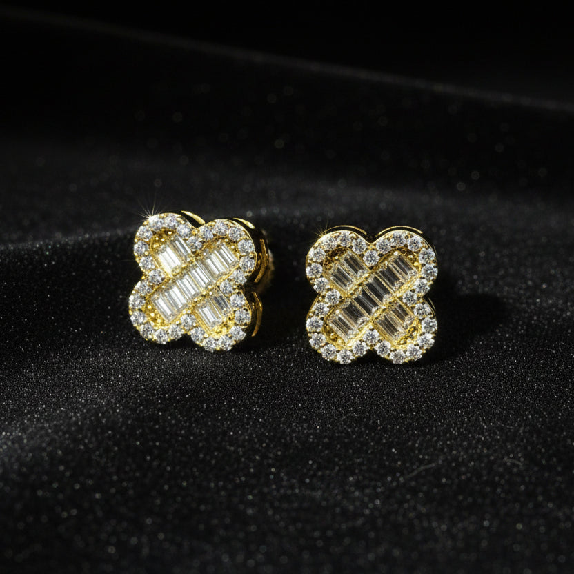 Moissanite 0.55 ctw Vintage Alhambra Earrings