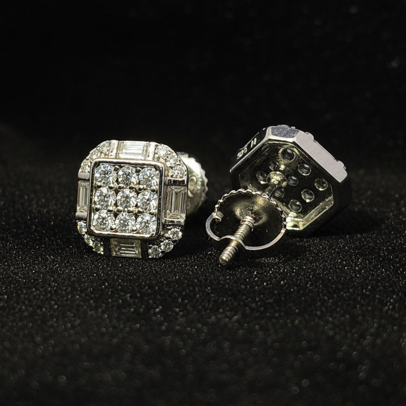 Moissanite 0.65 ctw Square Earring