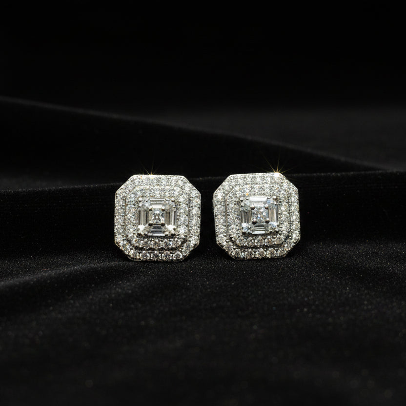 Moissanite 0.69 ctw Square Earring