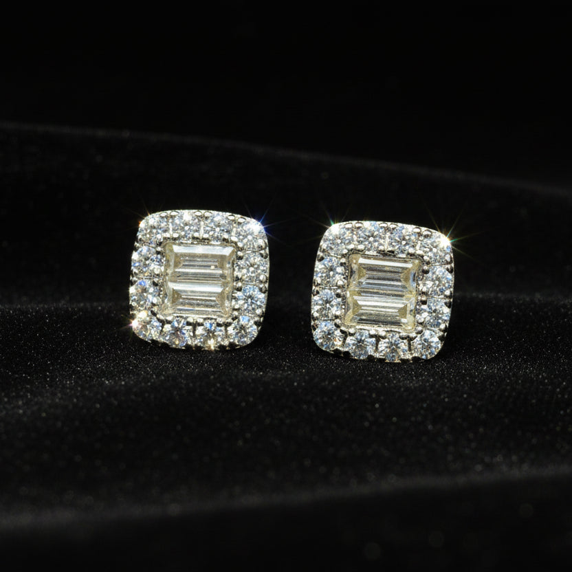Moissanite 0.93 ctw Square Earrings