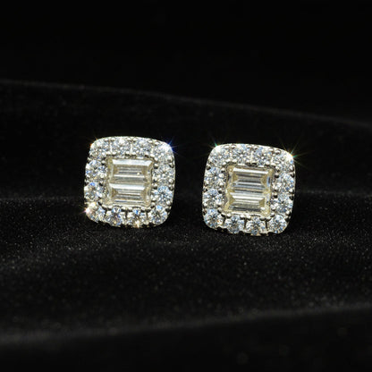 Moissanite 0.93 ctw Square Earrings