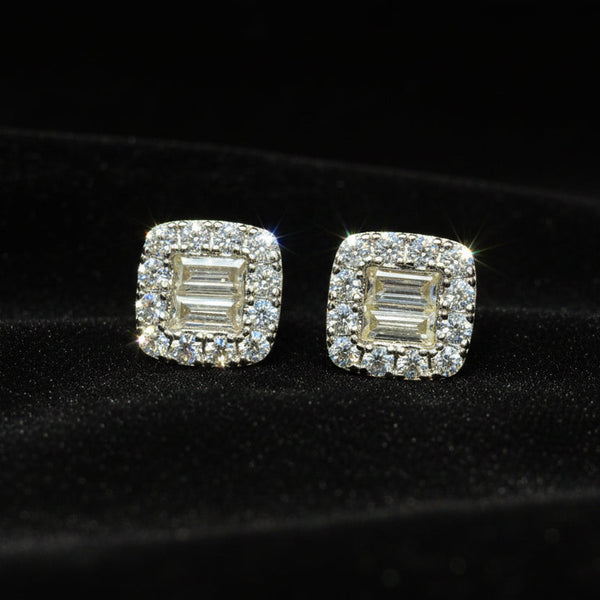 Moissanite 0.93 ctw Square Earrings