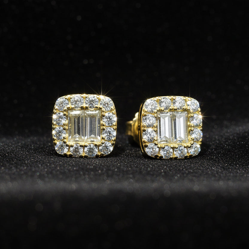 Moissanite 0.93 ctw Square Earrings