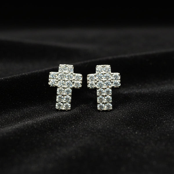 Moissanite. 0.32 ctw Cross Earrings