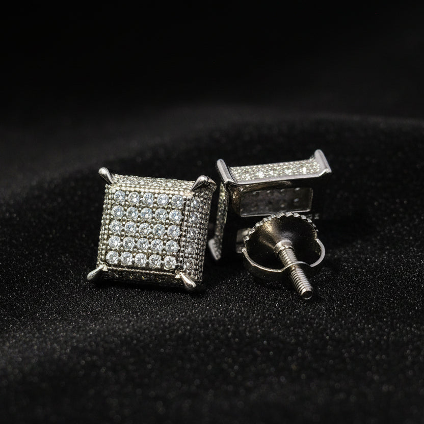 Moissanite 0.34 ctw Square Stud Earrings