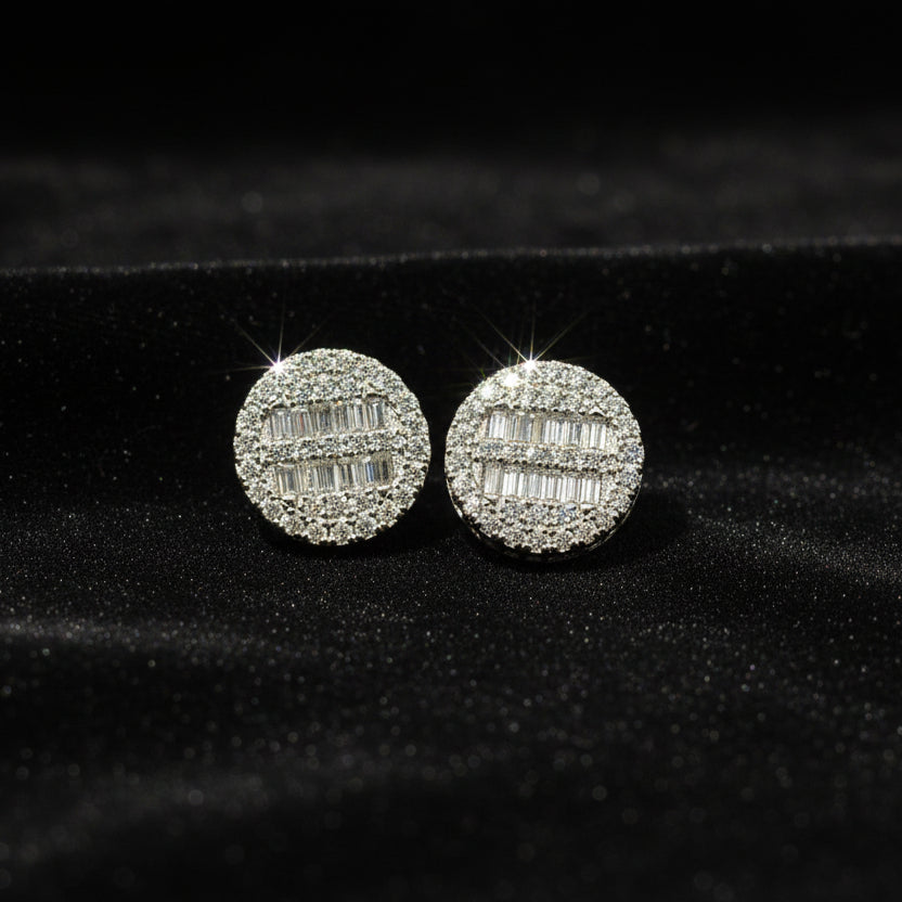 Moissanite 1.73 ctw Round Baguette Earrings