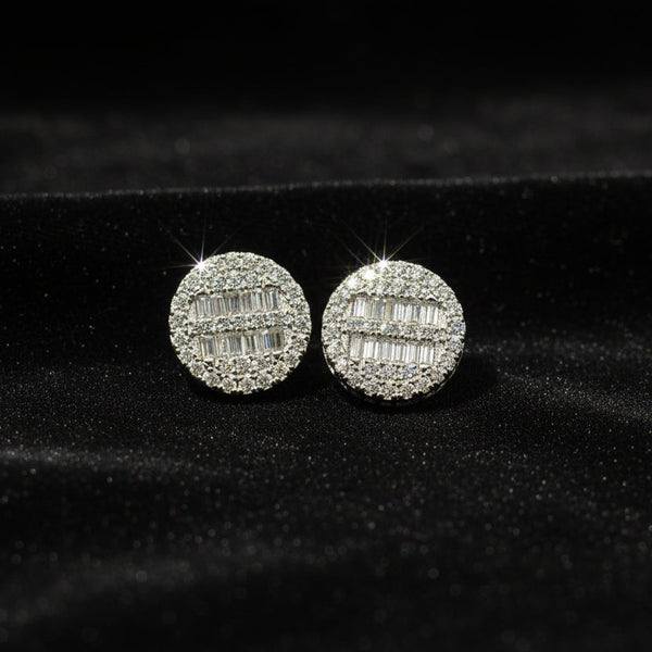 Moissanite 1.73 ctw Round Baguette Earrings