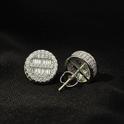 Moissanite 1.73 ctw Round Baguette Earrings