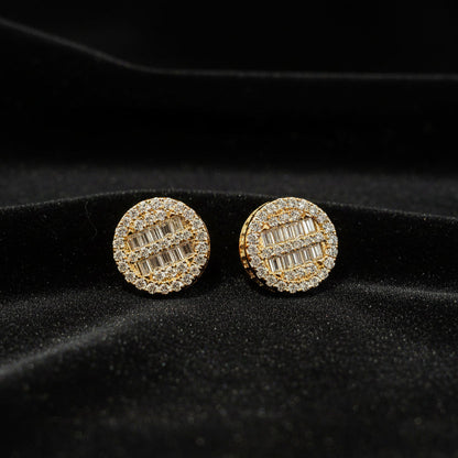 Moissanite 1.73 ctw Round Baguette Earrings