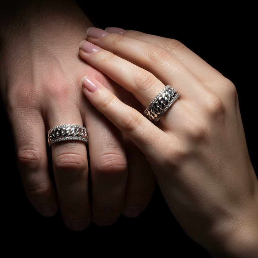 Moissanite 0.47 ctw Link Design Ring