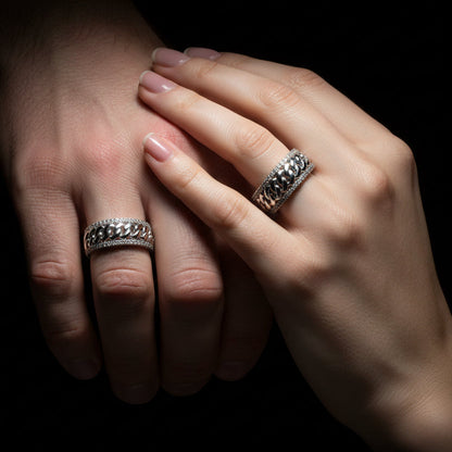 Moissanite 0.47 ctw Link Design Ring