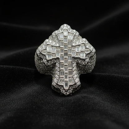 Moissanite 4.23 ctw Baguette Cross Ring