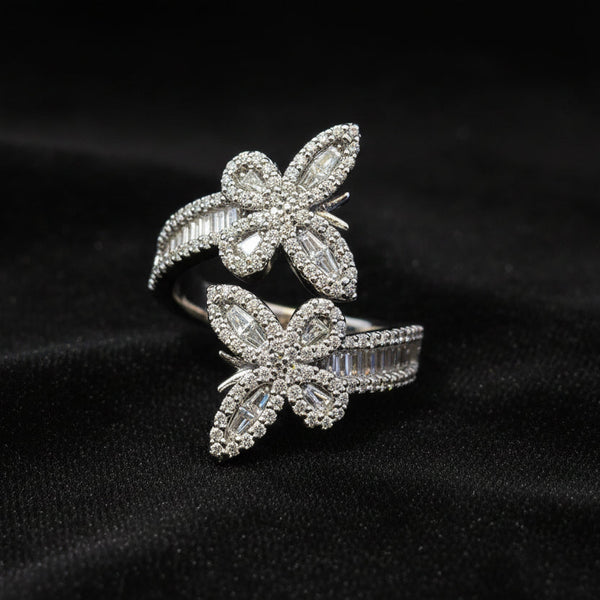 Moissanite 1.40 ctw V1 Cuff Butterfly Ring