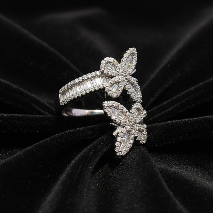 Moissanite 1.40 ctw V1 Cuff Butterfly Ring