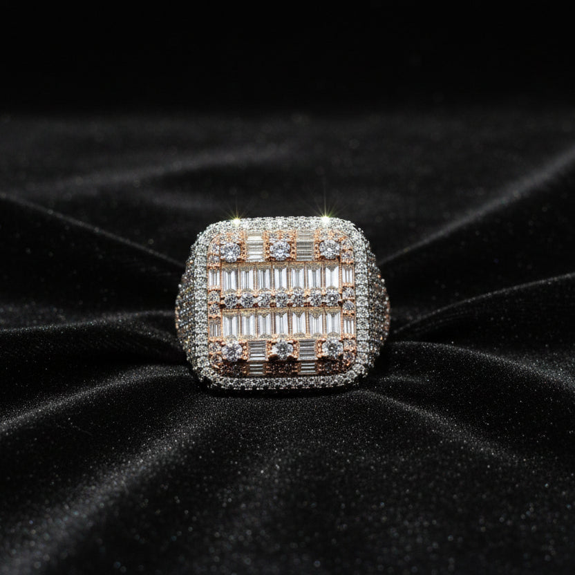 Moissanite 2.90 ctw Baguette Square Ring