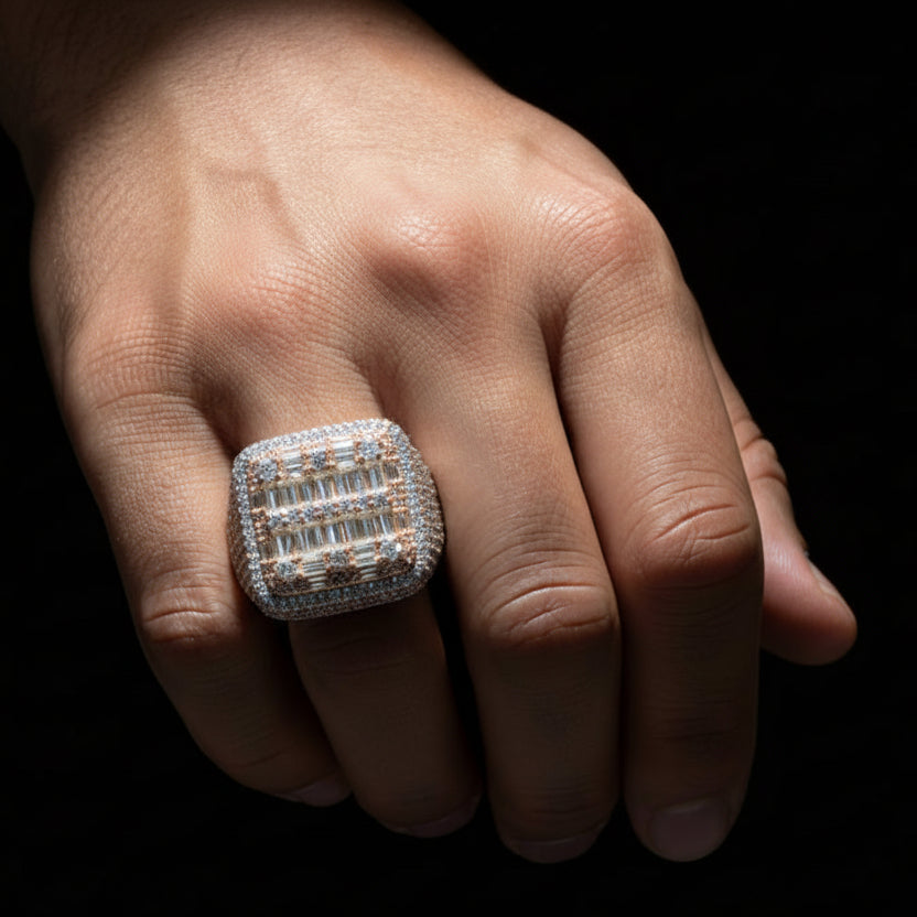 Moissanite 2.90 ctw Baguette Square Ring