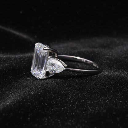 Moissanite 1.37 ctw Emerald Ring
