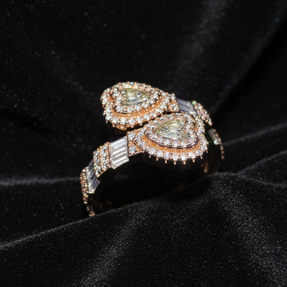 Moissanite 2.60 ctw Cuff Heart Ring