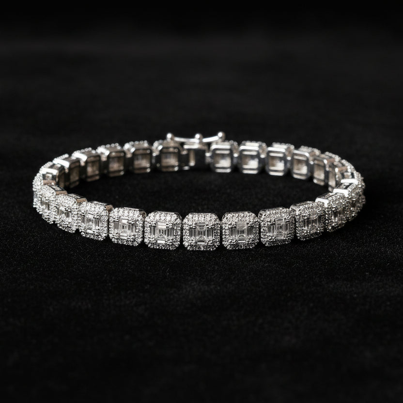 6mm Baguette Moissanite Tennis Bracelet