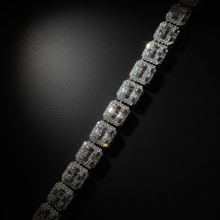 6mm Baguette Moissanite Tennis Chain
