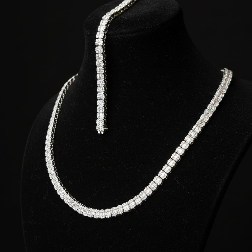 5MM Moissanite 8.36ctw Baguette Chain