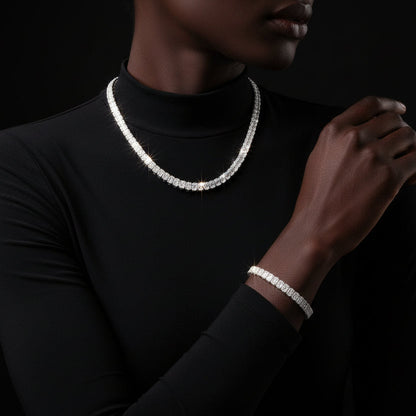 5MM Moissanite 8.36ctw Baguette Chain