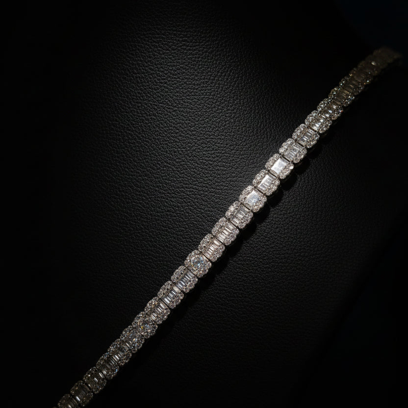 5MM Moissanite 8.36ctw Baguette Chain