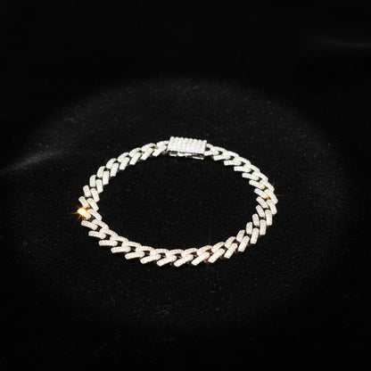 7MM Moissanite 4.4ctw Cuban Link Bracelet