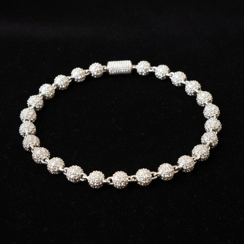 6mm Moissanite Iced Ball Bracelet