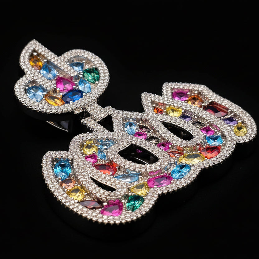 Moissanite 4.42 ctw Fancy Cut Color Allah Pendant