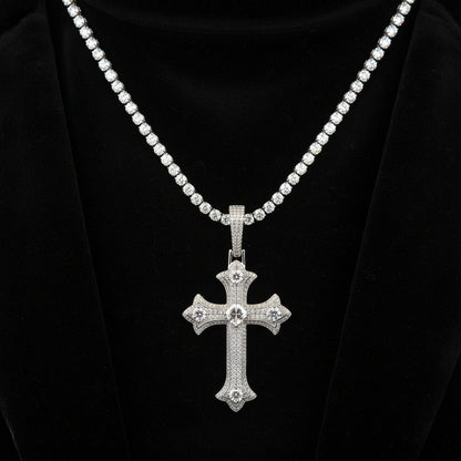 Moissanite 8.12 ctw Button Jesus Cross pendant