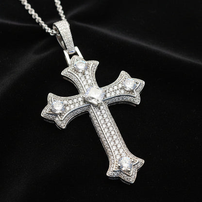 Moissanite 8.12 ctw Button Jesus Cross pendant