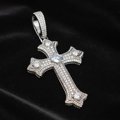 Moissanite 8.12 ctw Button Jesus Cross pendant