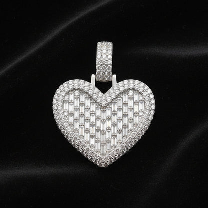 Moissanite 5.7 ctw Baguette Heart Shape Pendant