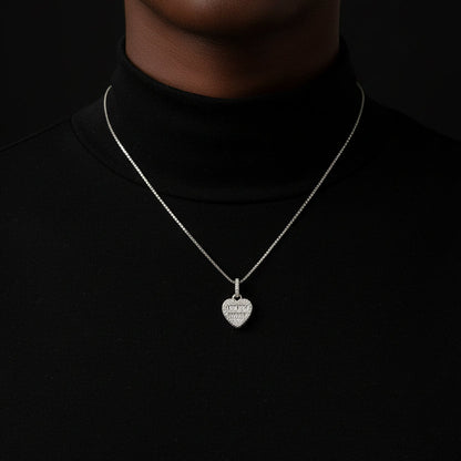 Moissanite 0.48 ctw Baguette Heart Pendant