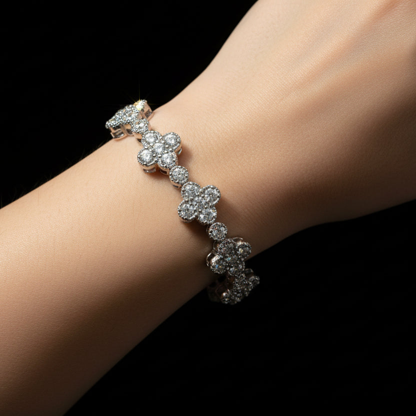 Moissanite 8.3 ctw Rounded Cross Bracelet
